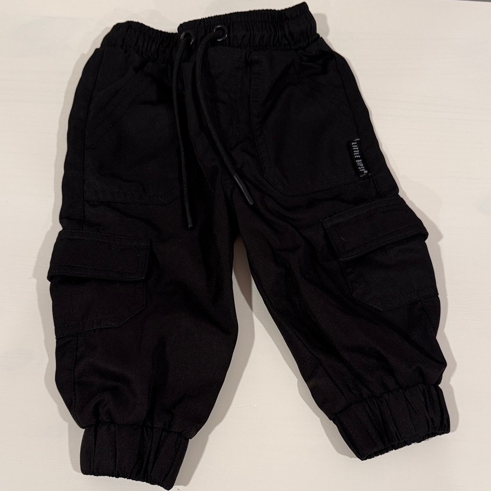 Little Bipsy Kids Black Cargo Joggers